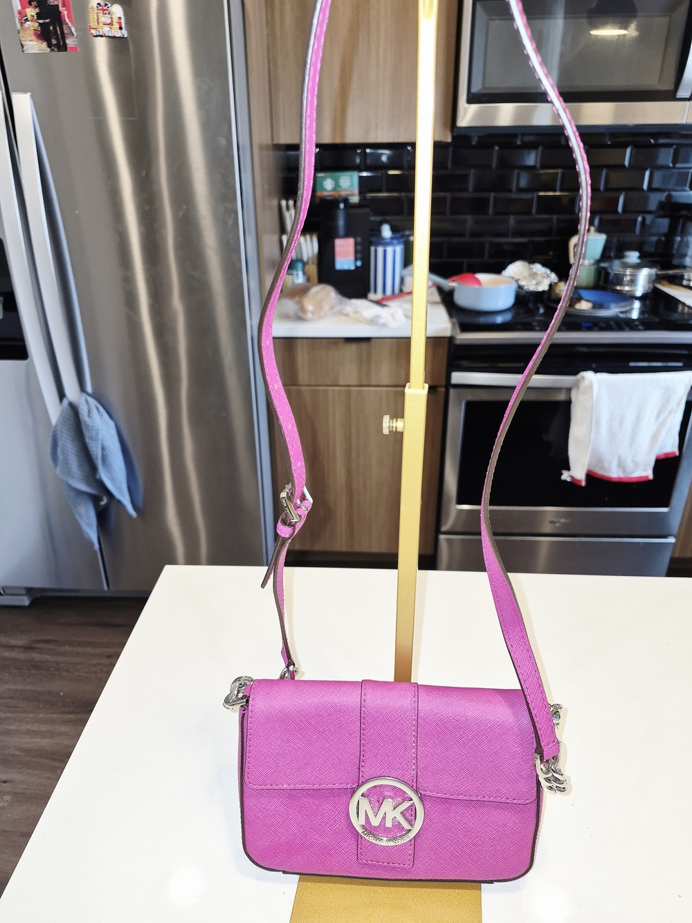 Michael Kors Pink Crossbody Bag with Signature MK Logo